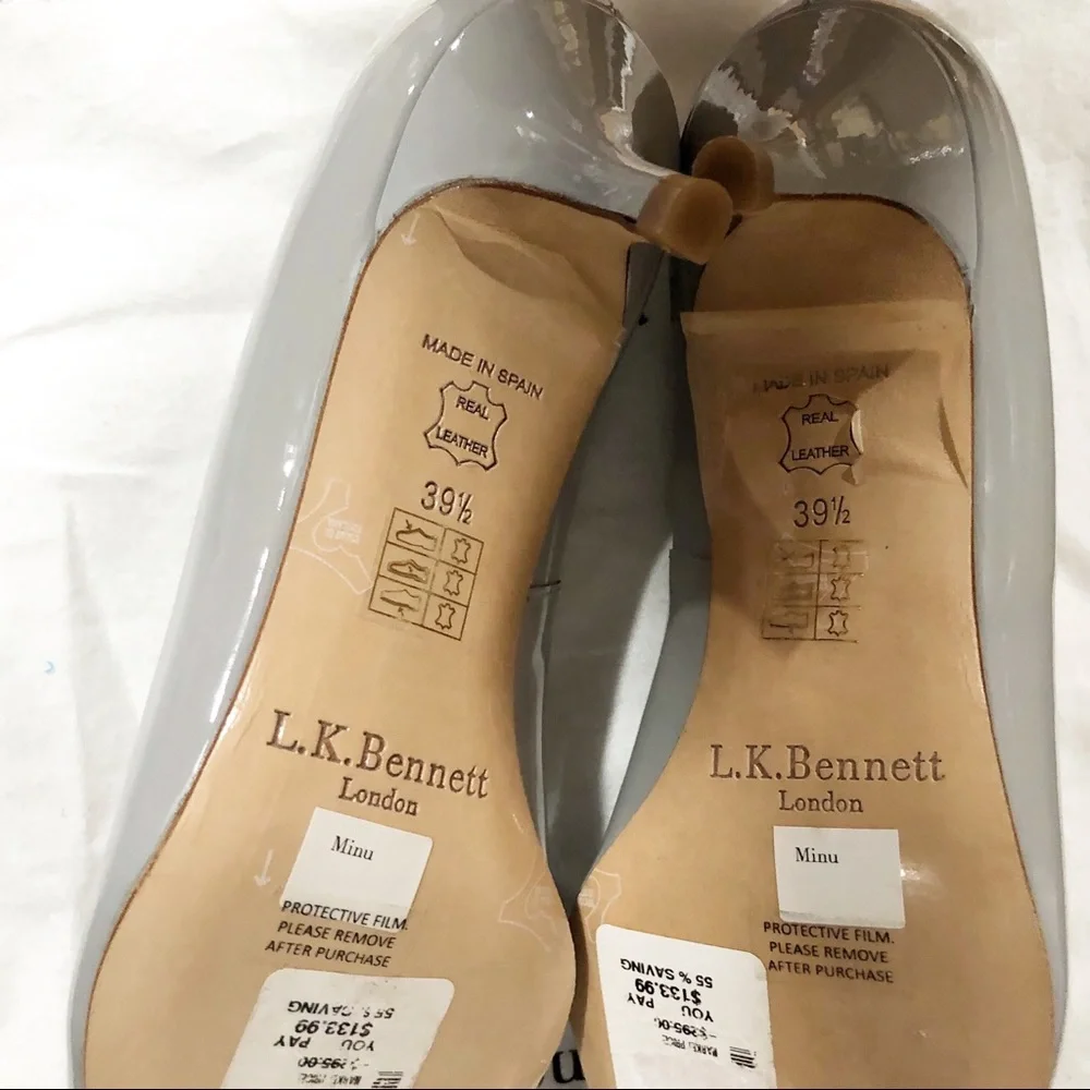 LK Bennett Gray Patent Leather Heels - Picture 3 of 5